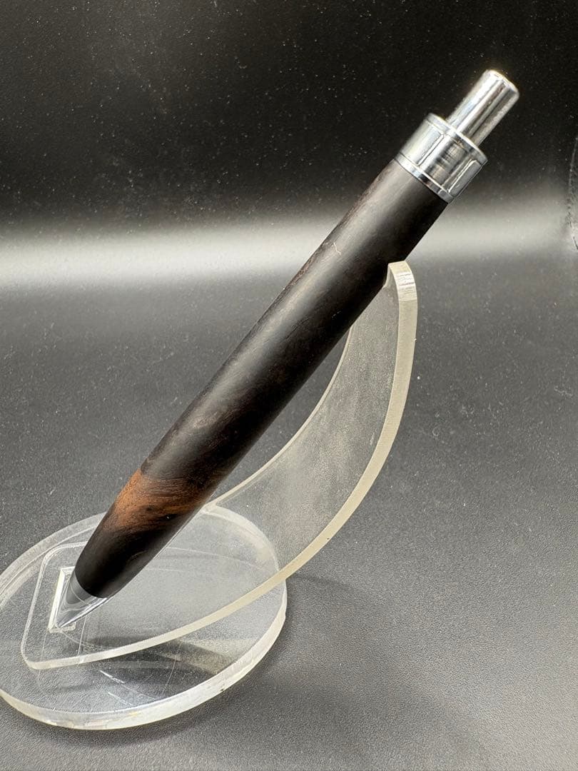 483極上　アフリカンブラックウッド　瘤杢　ツートン　木軸シャーペン　ボールペン