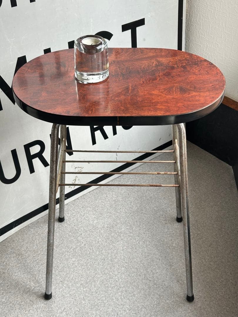 ヴィンテージ　鉄脚テーブル　古道具　アンティーク　古家具　昭和レトロ　当時物