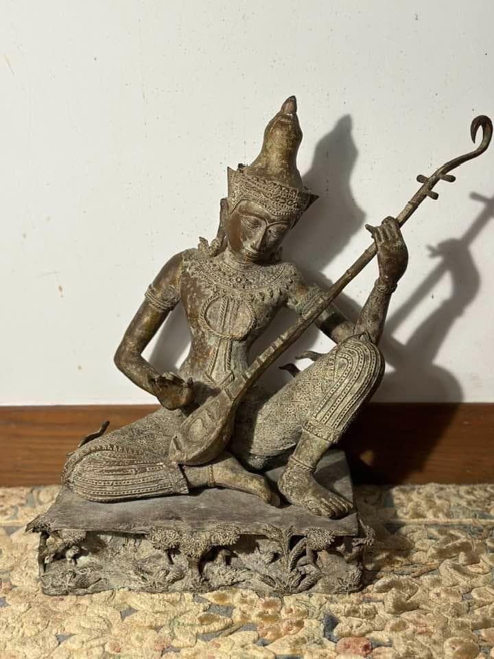 【貴重】タイ仏像　19世紀　古銅鍍金仏 ガンダルヴァ