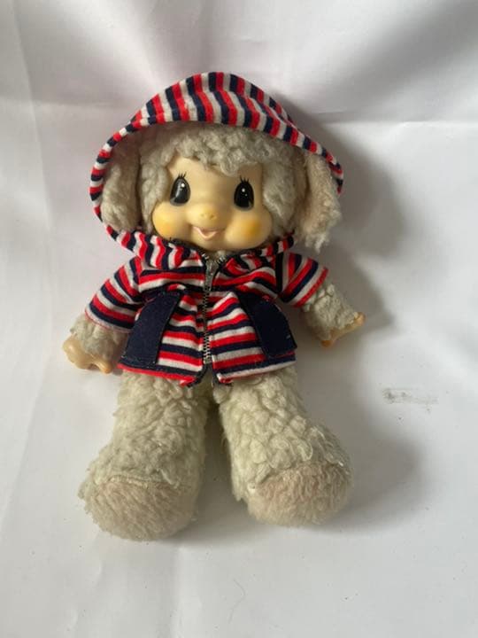 セキグチ 旧ロゴ 仔羊 ぬいぐるみ パーカー付き 当時物 昭和レトロ 羊 ヒツジ