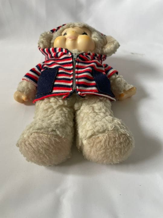 セキグチ 旧ロゴ 仔羊 ぬいぐるみ パーカー付き 当時物 昭和レトロ 羊 ヒツジ