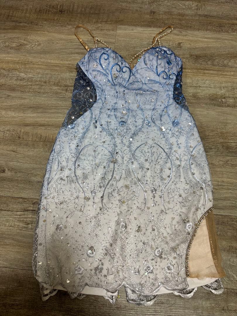 エンジェルアール　sugar ビーズ装飾 ナイトドレス 青