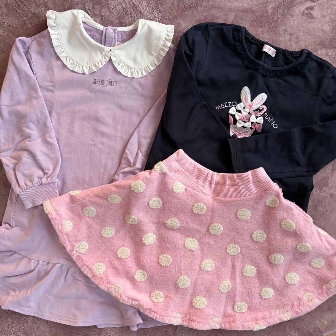ぽてぽて様　メゾピアノ 140 トレーナー　トップス　スカート 6点セット