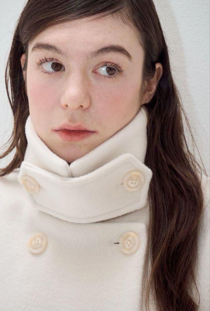 ジャケット・アウター muguet stand collar midi coat ivory