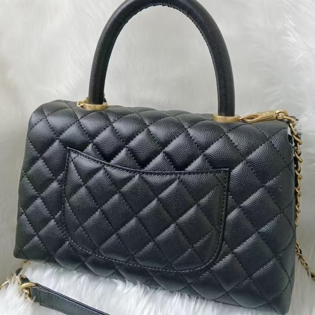 coco handle ブラック レザー ショルダーバッグ