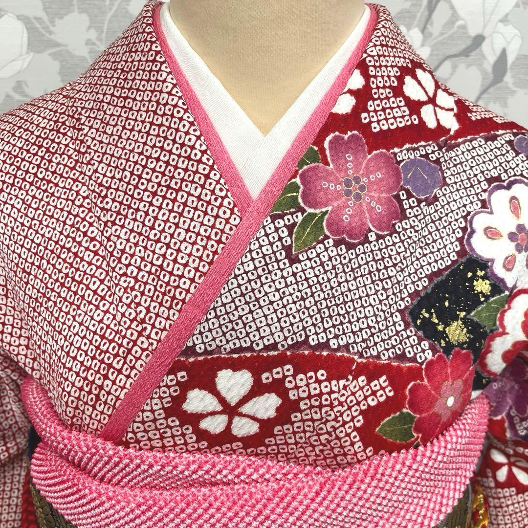 正絹 振袖 長襦袢セット古典柄熨斗模様トールサイズ