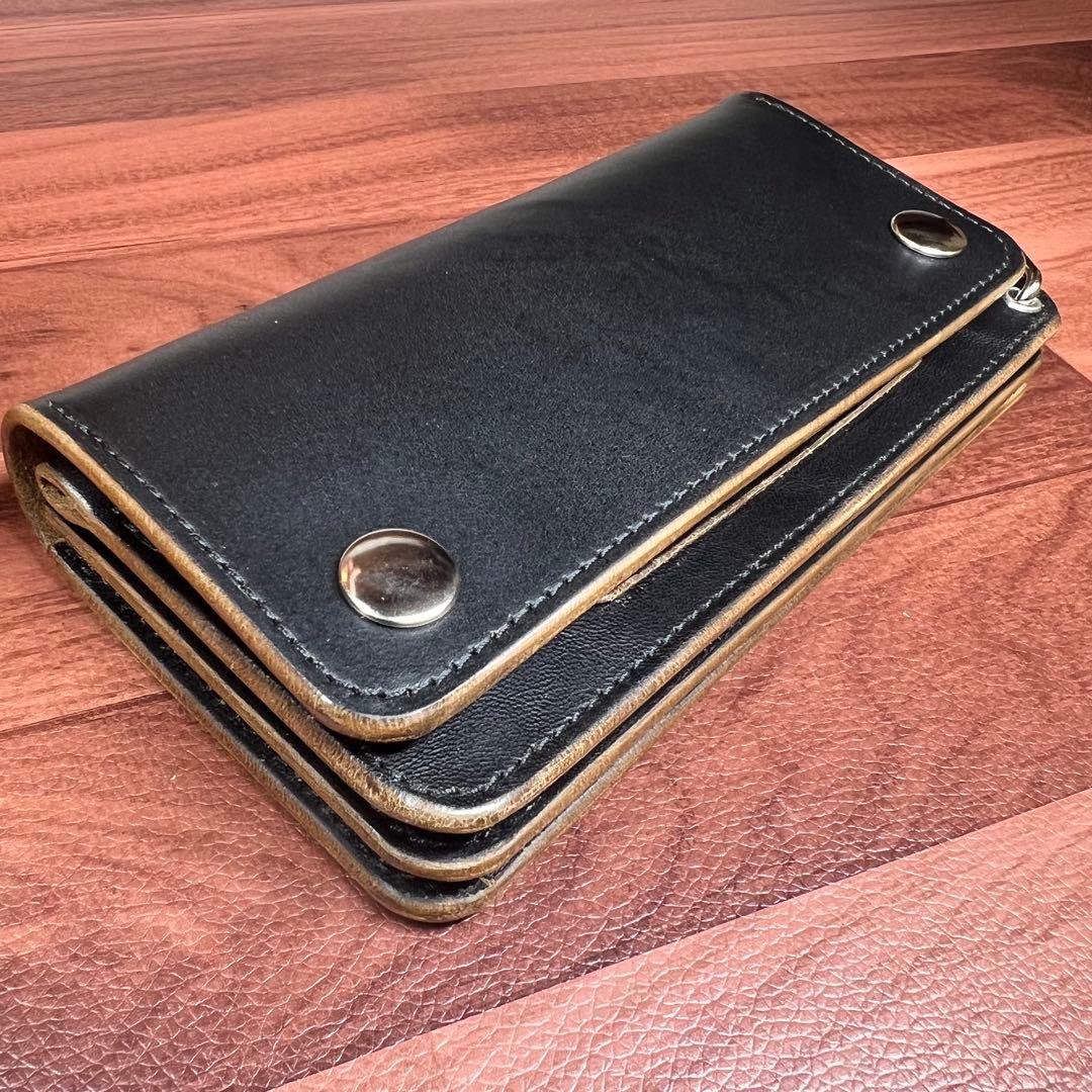 【トラッカーウォレット ロング】 3層 ホースバット シルバー　TALON