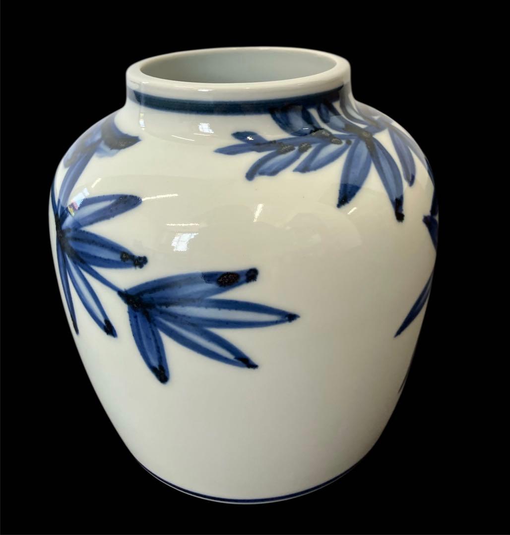 未使用！平安 近藤悠三 藤悠 染付 柘榴図 花瓶 人間国宝　骨董品　美術品