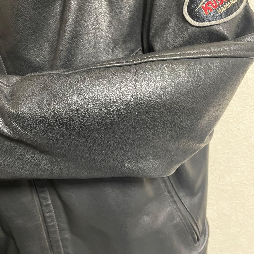 KUSHITANI ブラック レザーライダースジャケット　本革　黒　BLACK