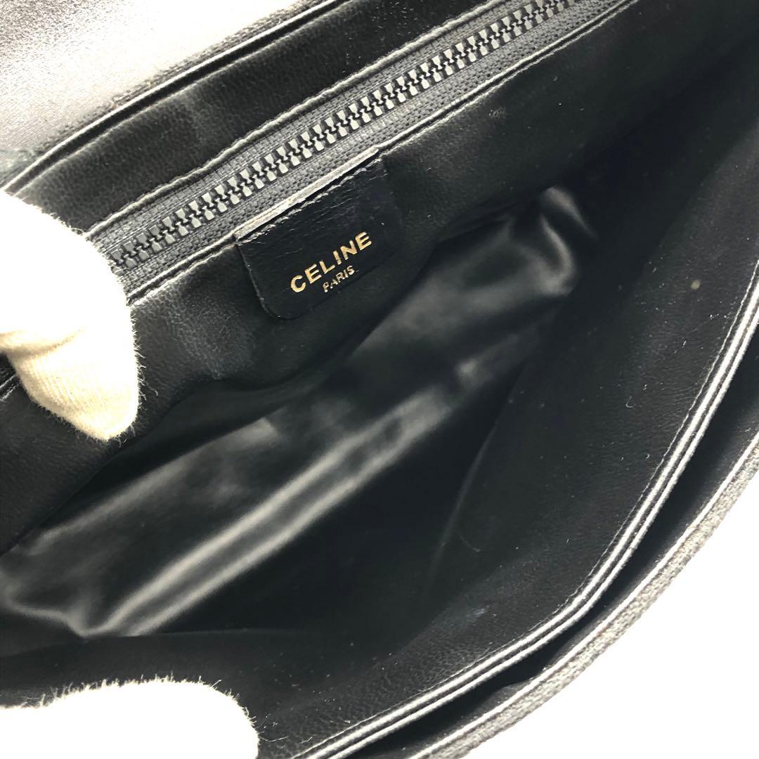 【希少/美品】CELINE ショルダーバッグ トリオンフ ジャガード ブラック