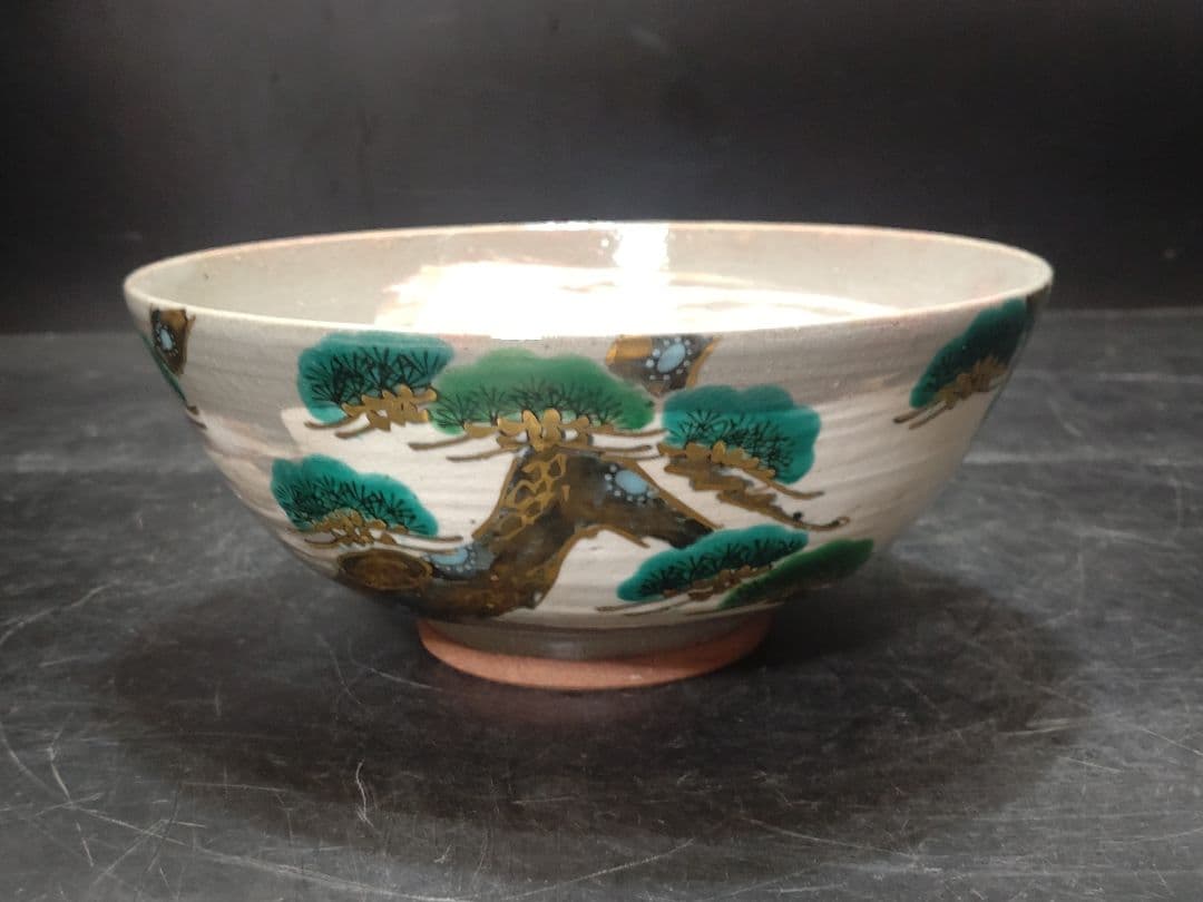 小峠丹山造　松之絵菓子鉢　共箱　検　島岡達三