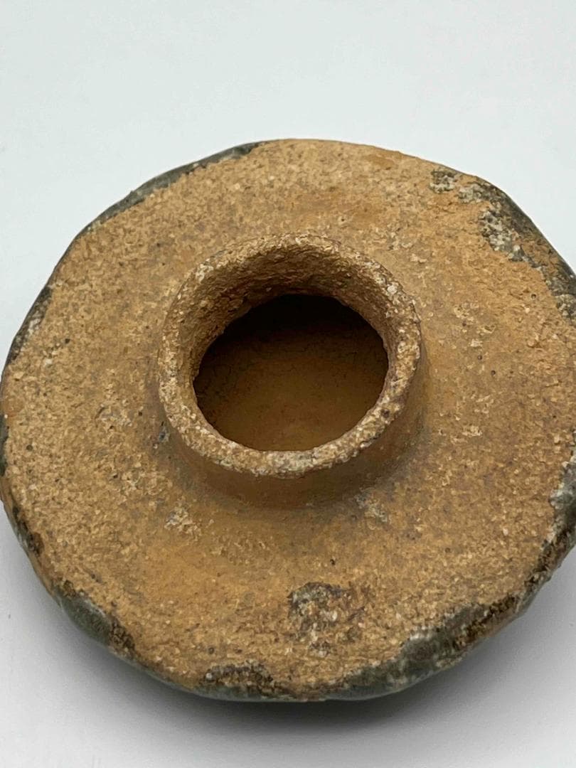 北宋時代　青磁　龍泉窯 荷葉紋共蓋壺　蓋付き　茶入　茶道具(F-100)