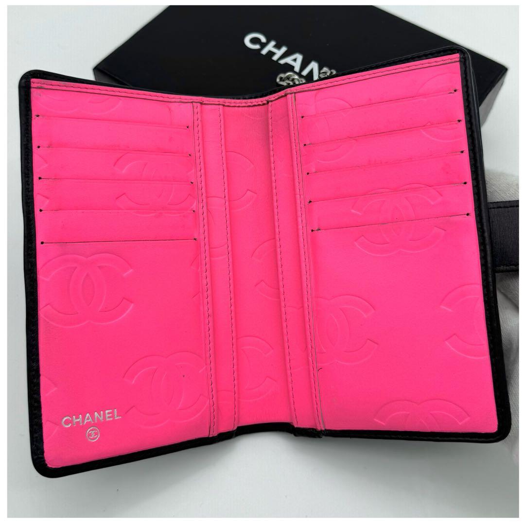 シャネル ラムスキン カンボンライン 折り財布