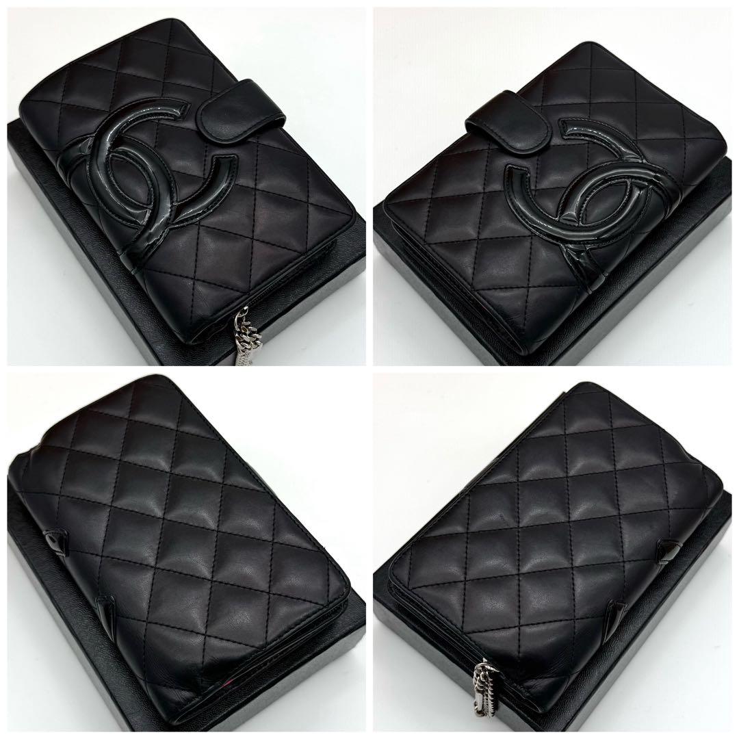 シャネル ラムスキン カンボンライン 折り財布