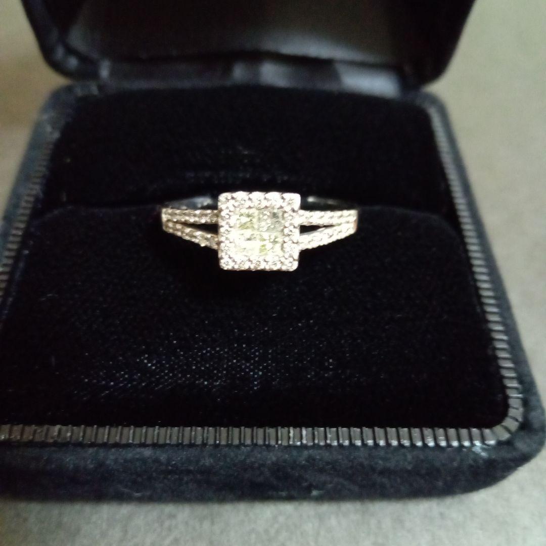 スクエア型ダイヤモンドPT900リング17号