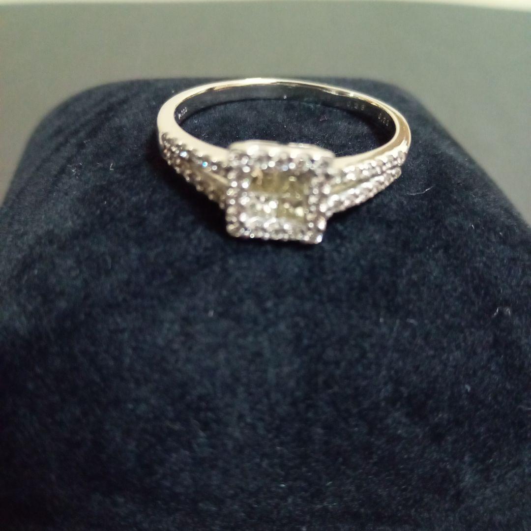 スクエア型ダイヤモンドPT900リング17号