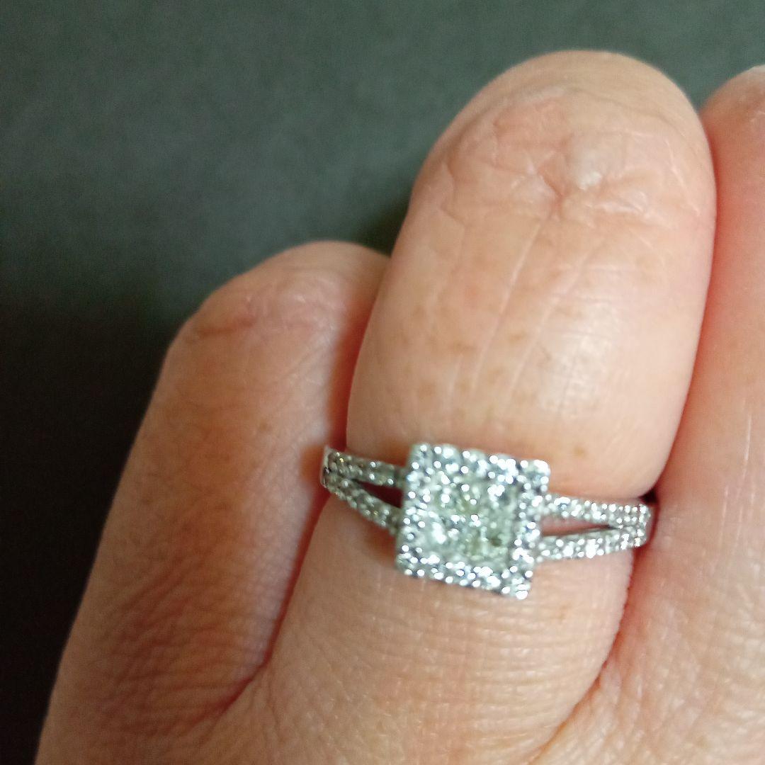 スクエア型ダイヤモンドPT900リング17号