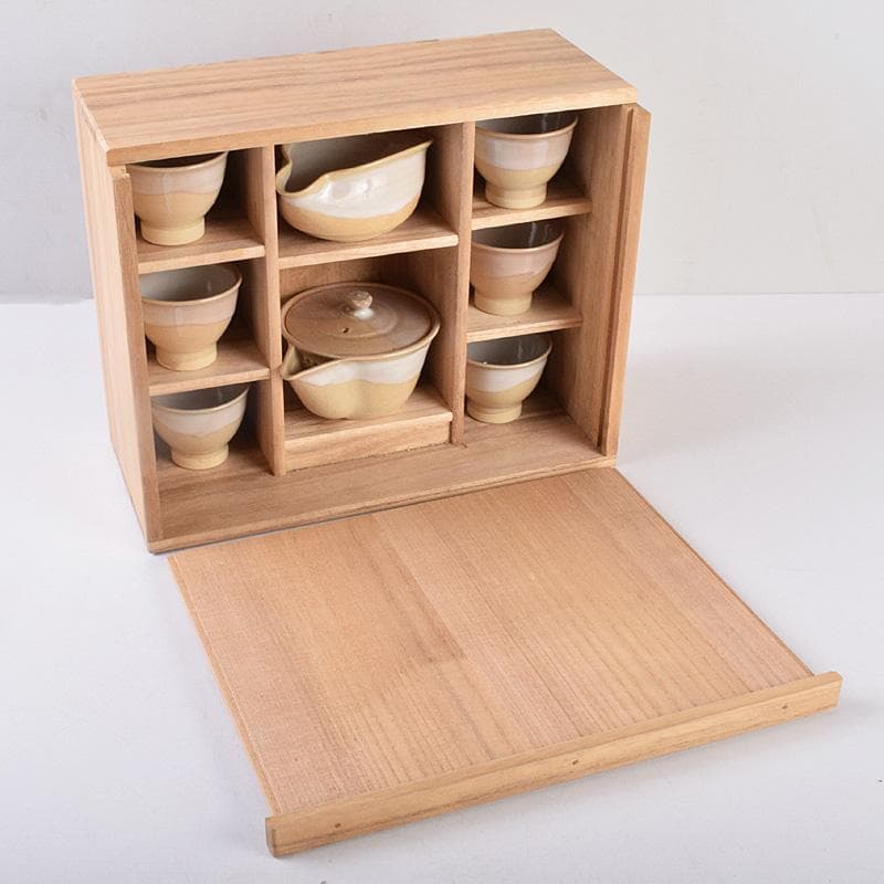 茶道具　萩焼　十二代　田原陶兵衛造　煎茶器一式　茶器揃　共箱　V　R8989