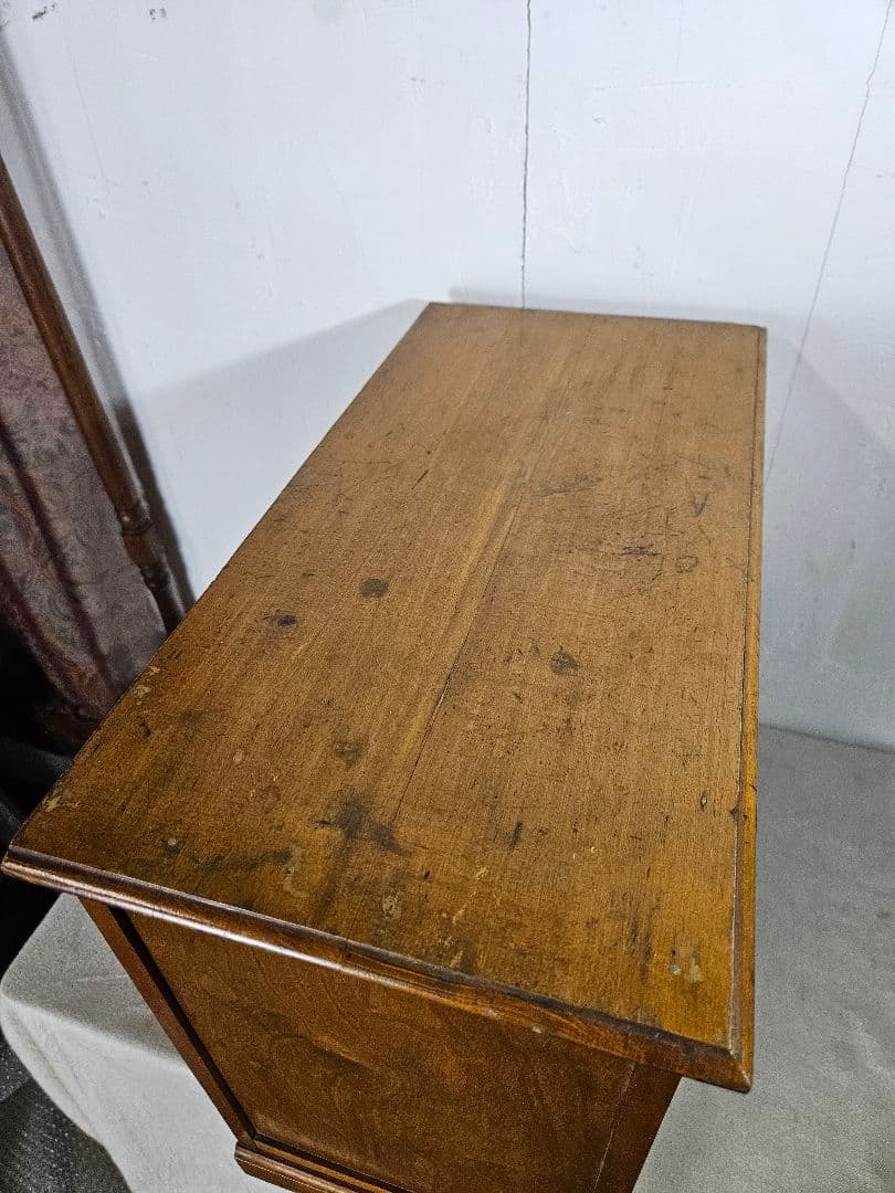 英国アンティーク 木製の小引き出し チェスト 小物入れ 抽斗 三段 仕切り付き