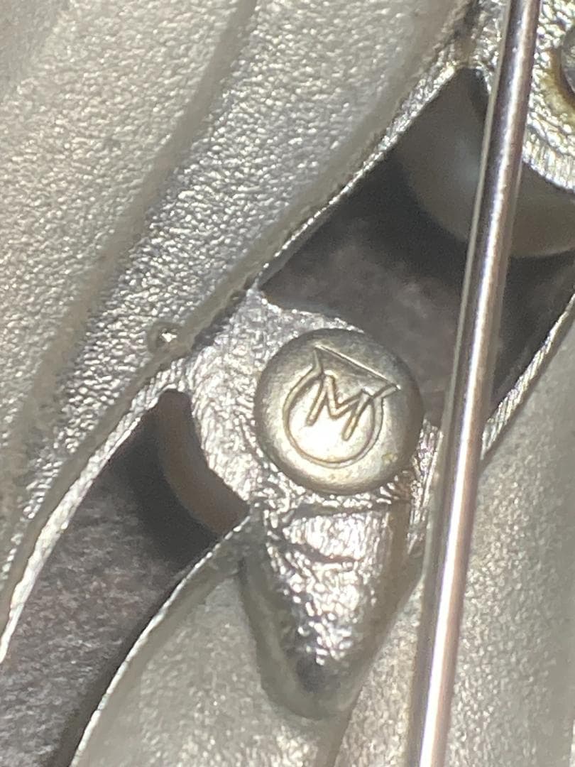 MIKIMOTO ミキモト パール 真珠 3粒 3珠 リーフ ブローチ シルバー