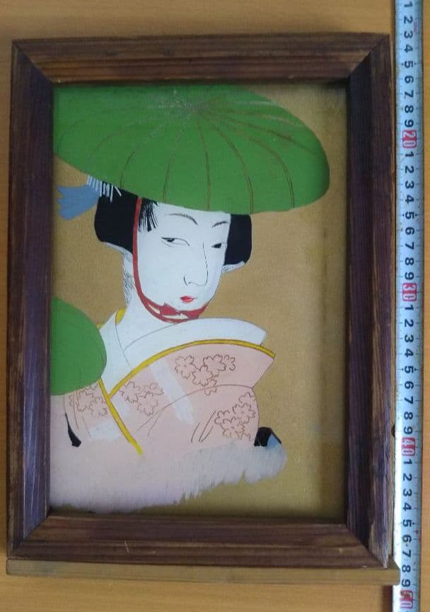 年始セール。ガラス絵 大正 絵画 ガラス アンティーク