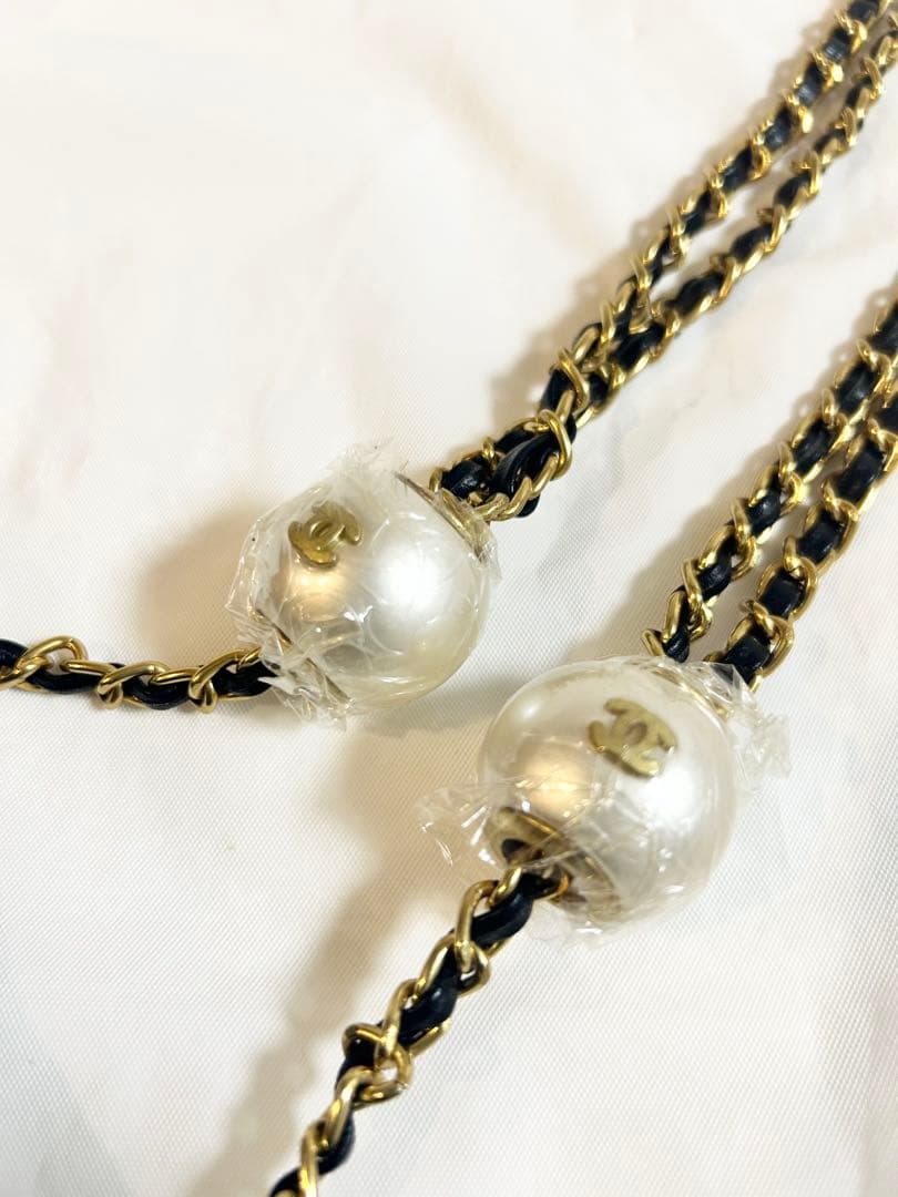 CHANEL ノベルティ ミニショルダーバッグ パールチェーン 黒