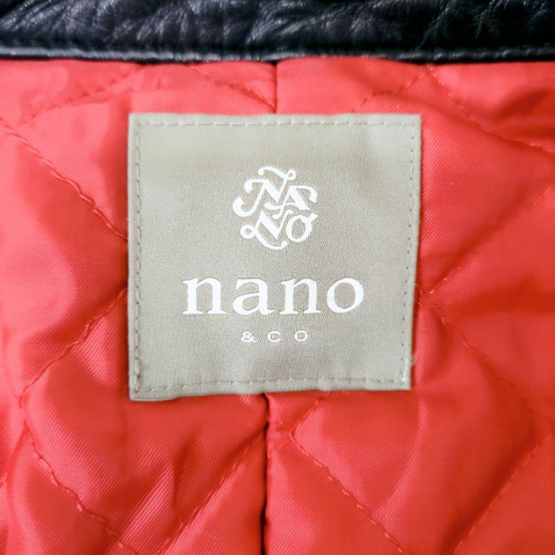 【美品】ナノユニバース ラムレザー シングルライダース S 黒