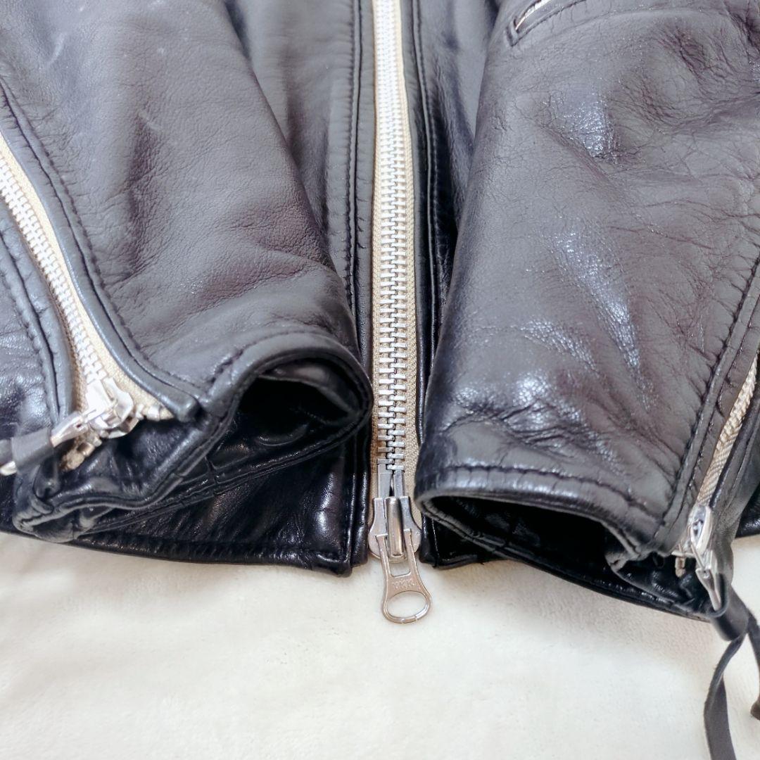 【美品】ナノユニバース ラムレザー シングルライダース S 黒