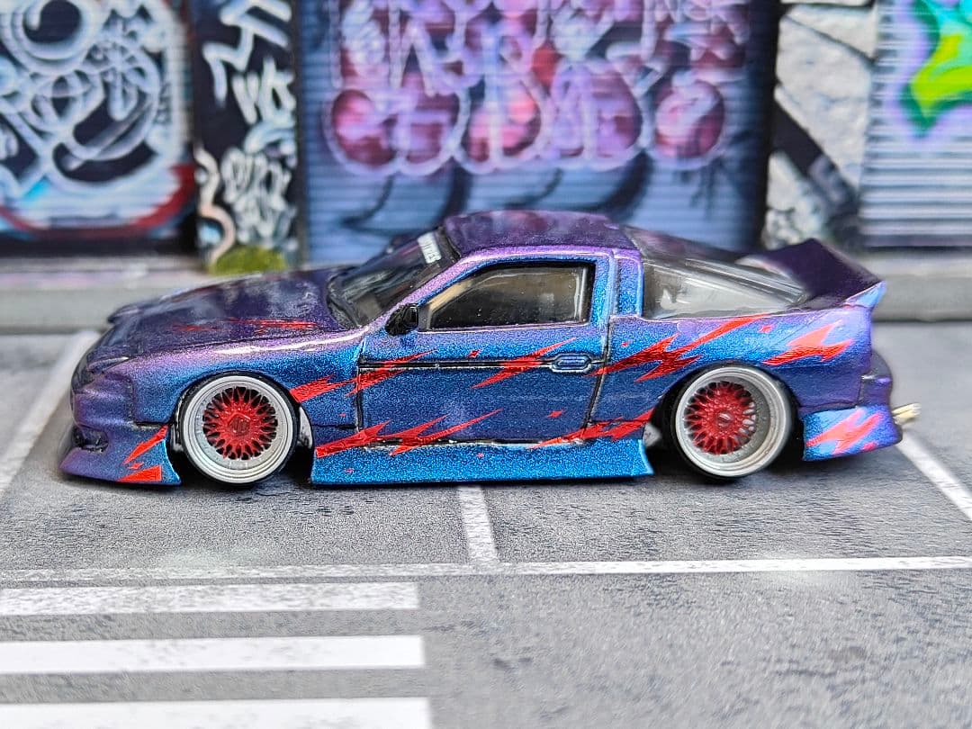 ホットウィールカスタム 日産 180sx フルエアロ マジョーラ トミカ改造 a