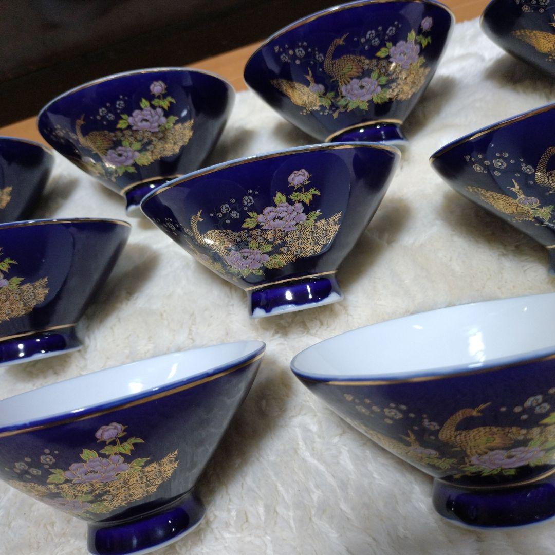 九谷焼　古九谷　茶碗　9つ