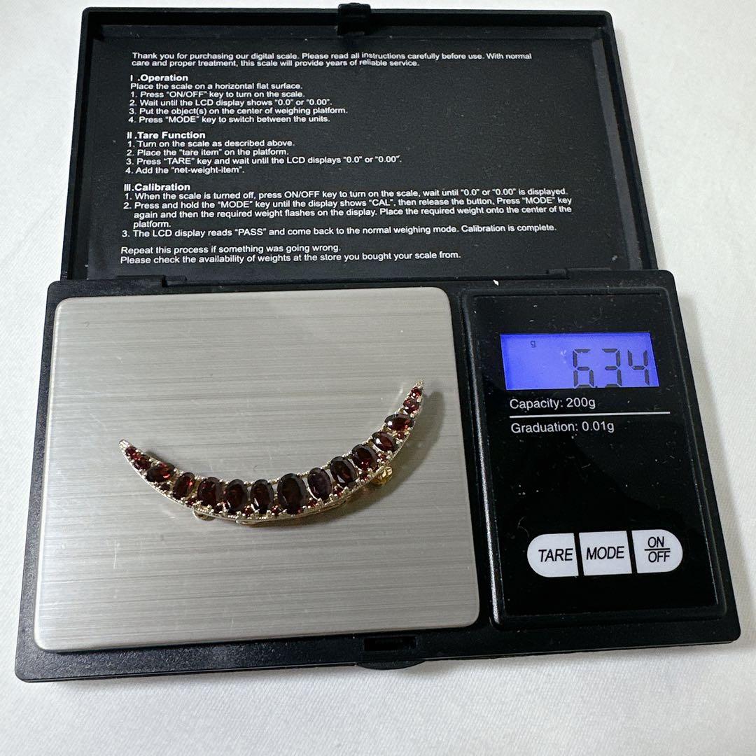 碌山 ロクザン ゴールドカラー ガーネット ブローチ ペンダント 2way