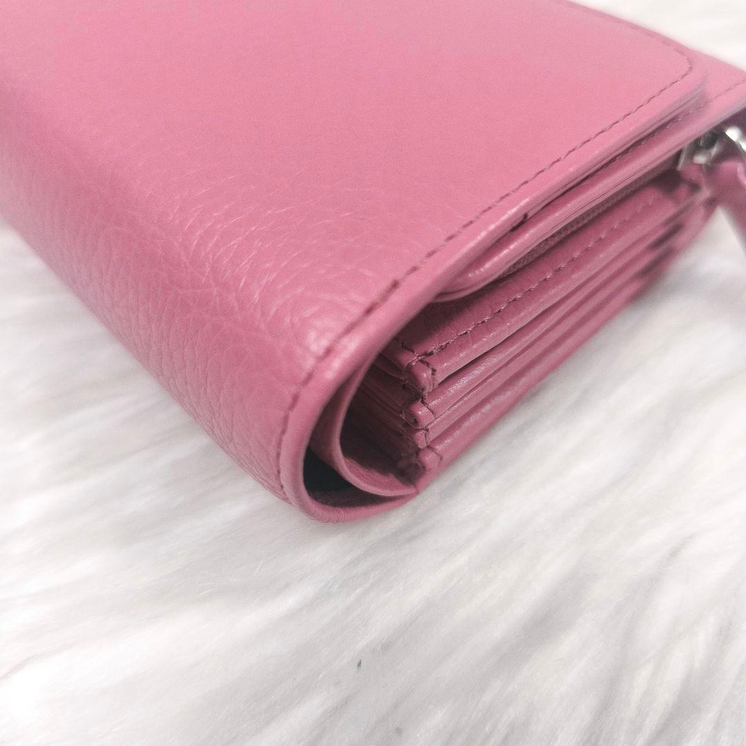 【lightone様】傳濱野　カードが最大40枚二つ折財布リトロ　コーラルピンク