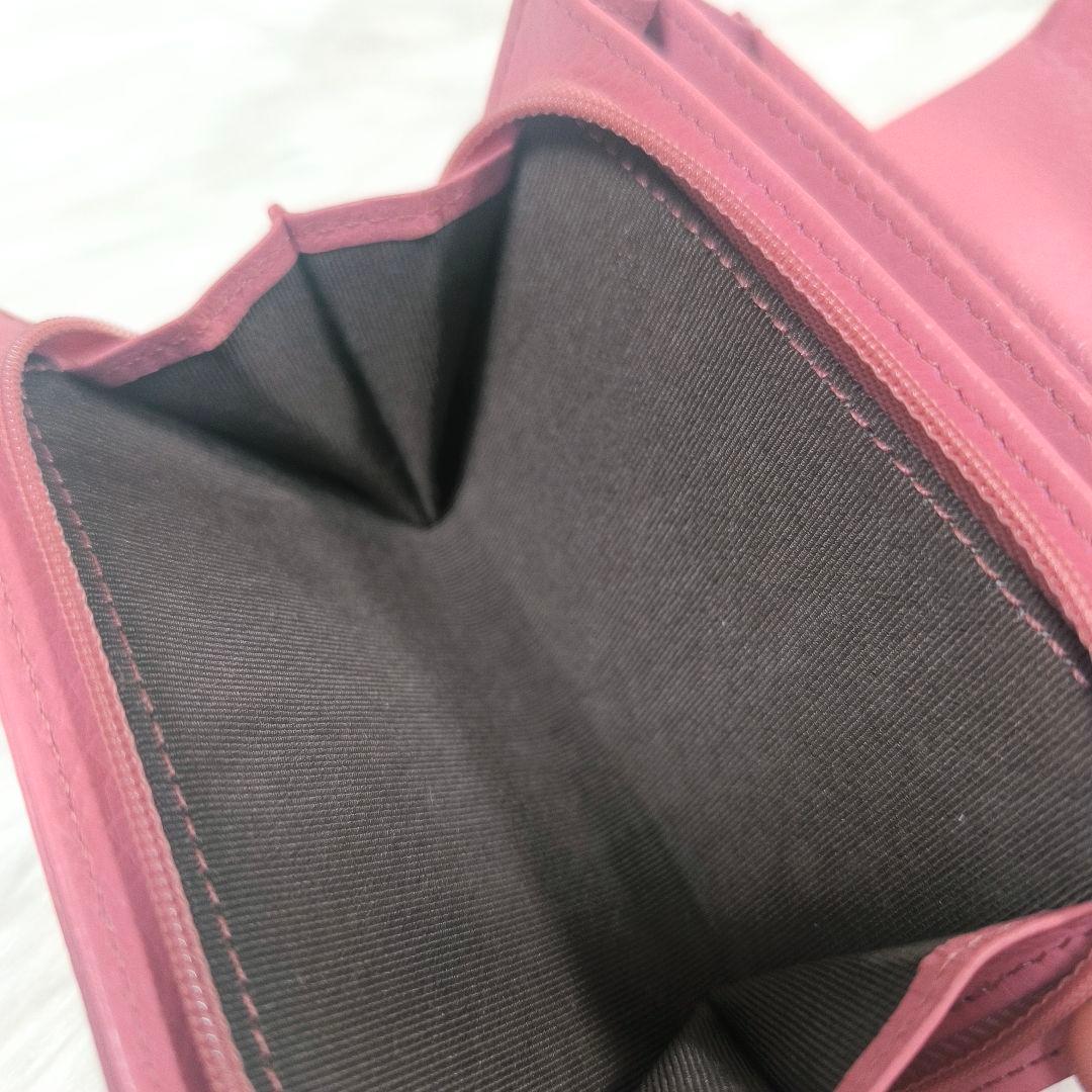 【lightone様】傳濱野　カードが最大40枚二つ折財布リトロ　コーラルピンク