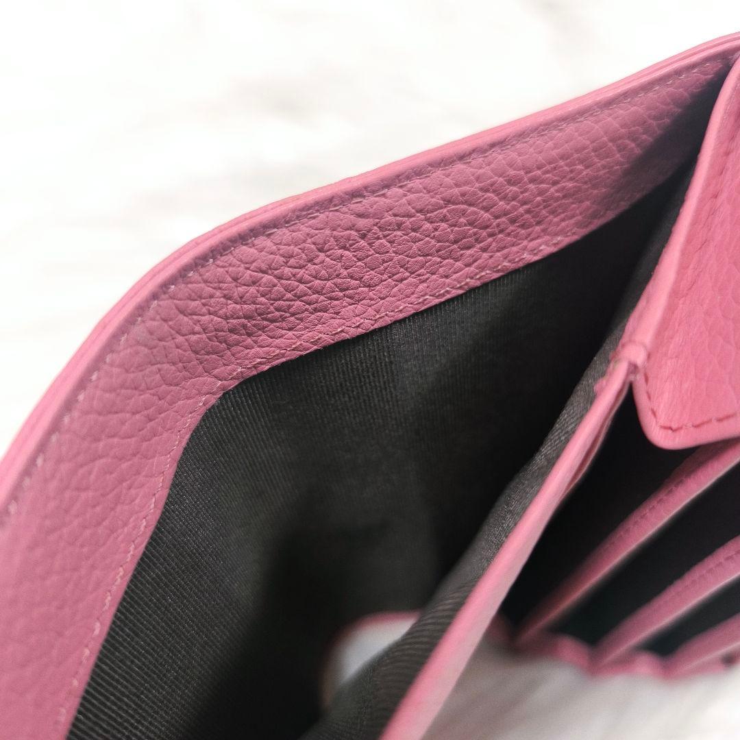 【lightone様】傳濱野　カードが最大40枚二つ折財布リトロ　コーラルピンク