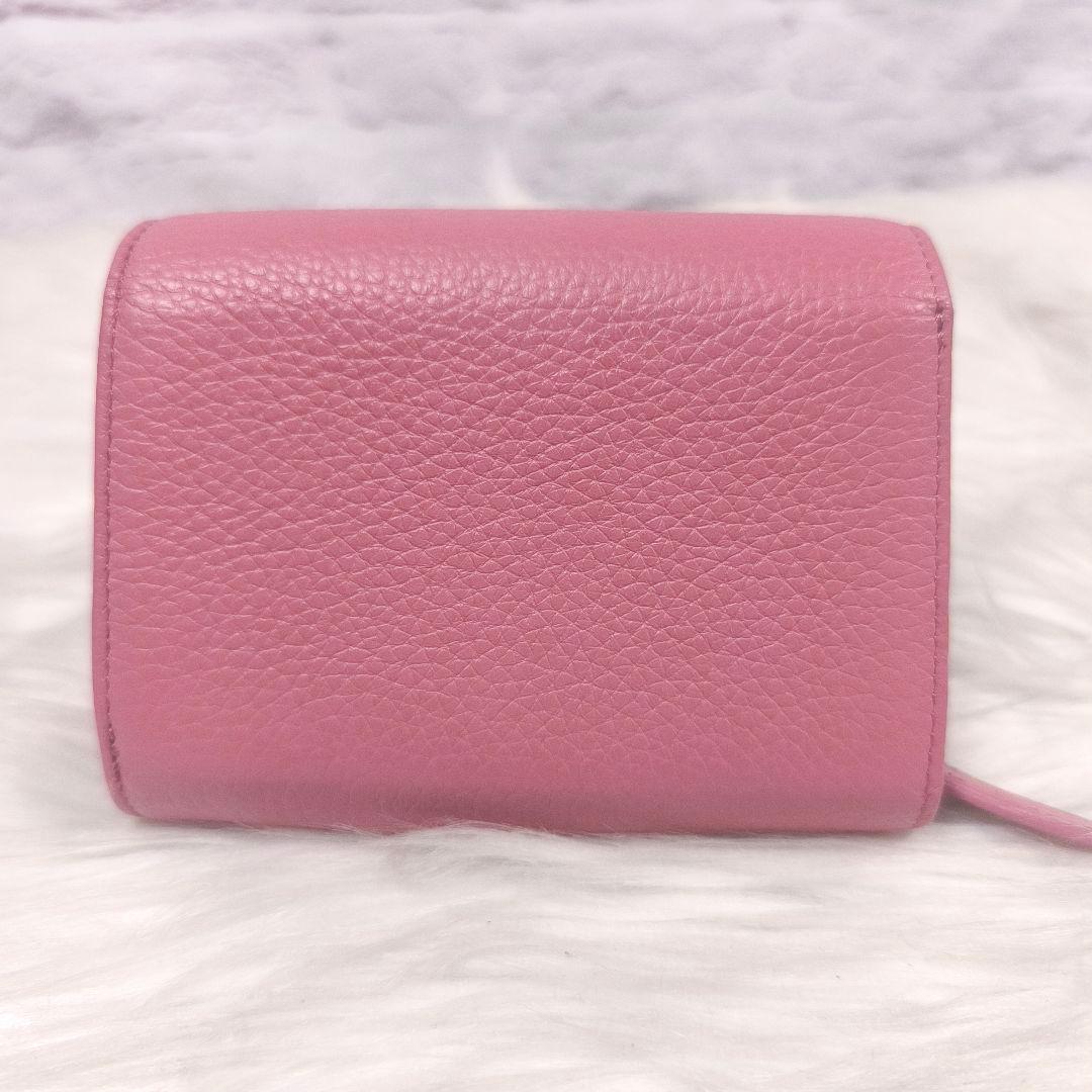 【lightone様】傳濱野　カードが最大40枚二つ折財布リトロ　コーラルピンク