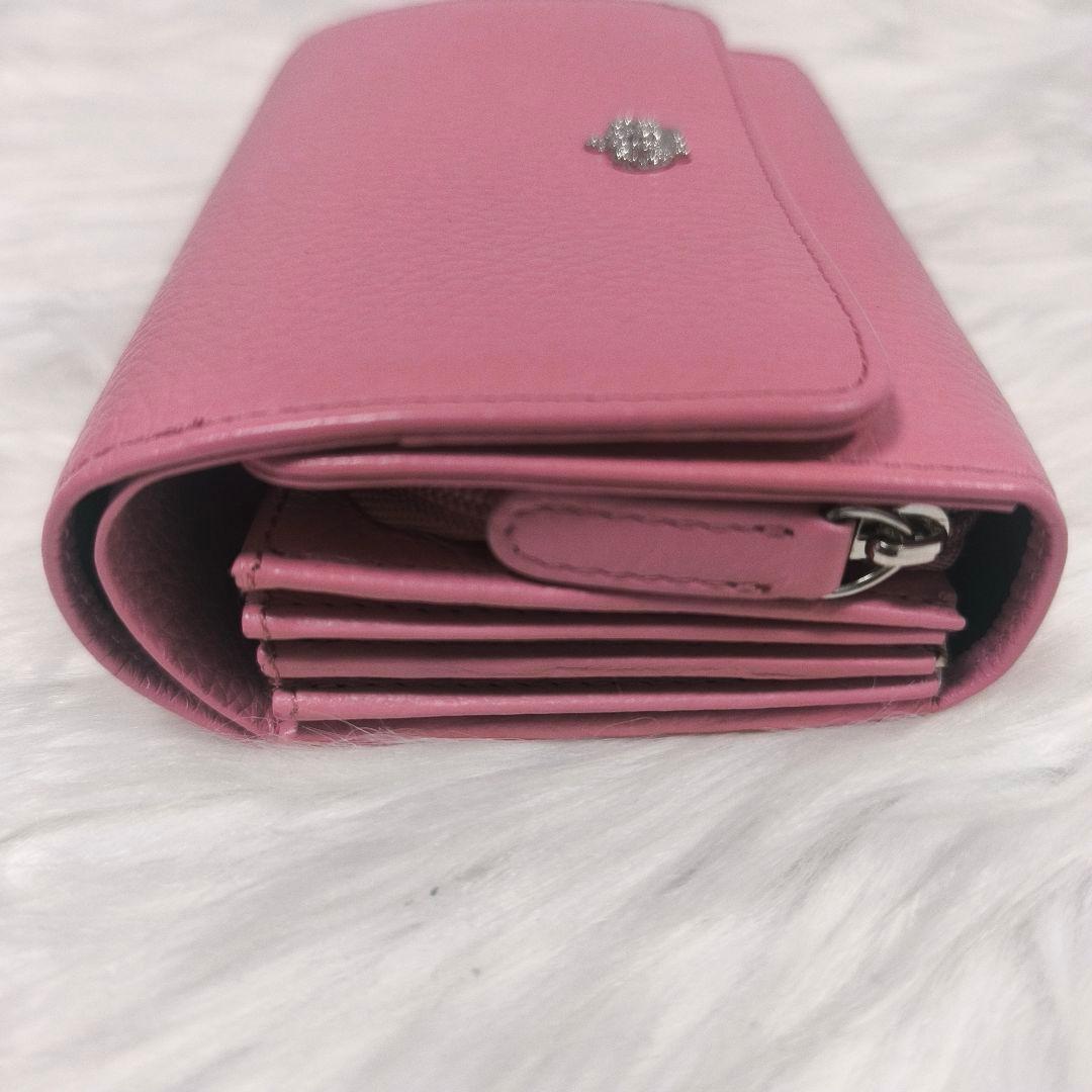 【lightone様】傳濱野　カードが最大40枚二つ折財布リトロ　コーラルピンク