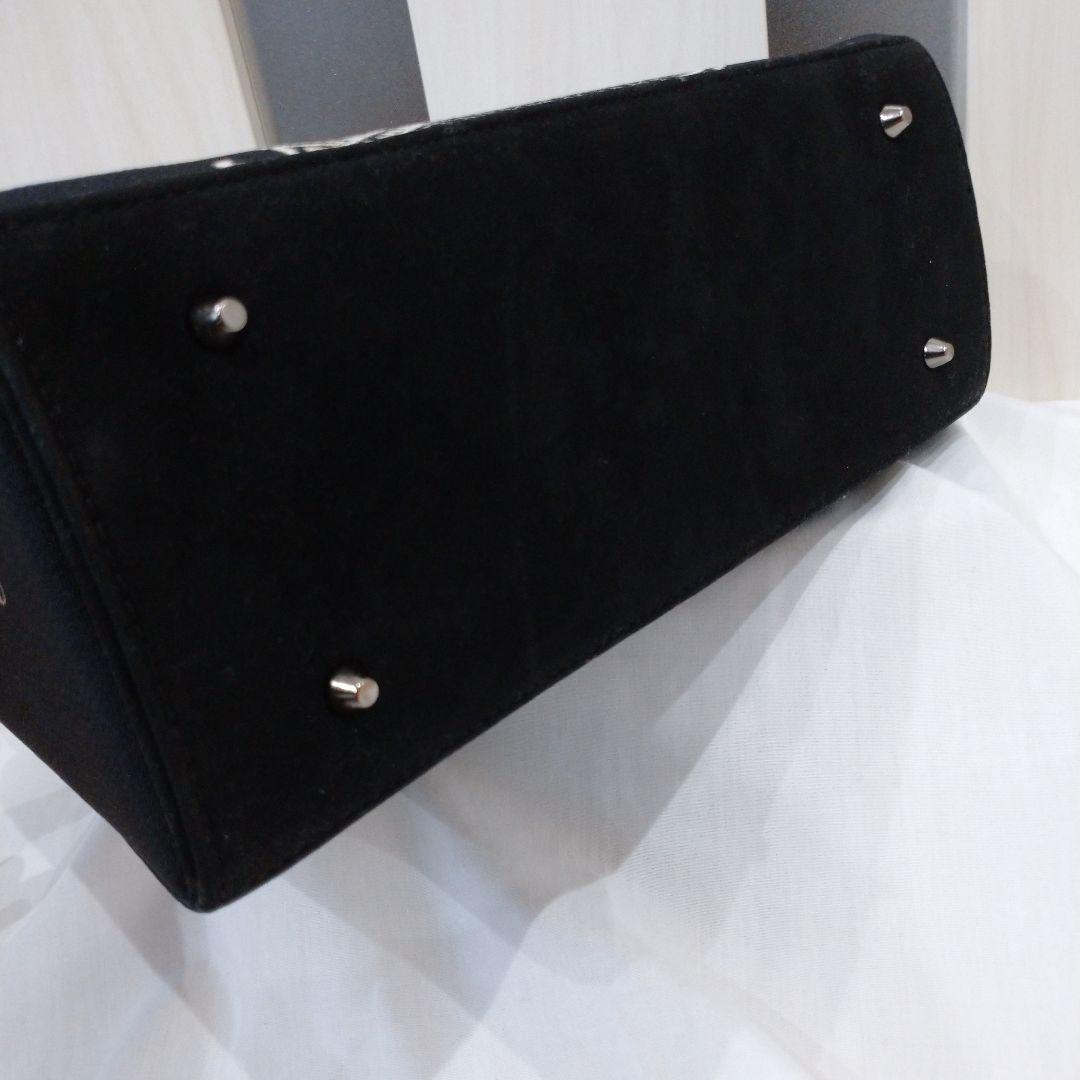 OKAJIMA 岡重 ハンドバッグ 鞄 手提げ 刺繍 黒 和装