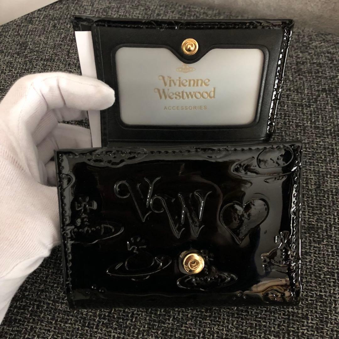 Vivienne Westwood ブラック三つ折り財布 エナメル