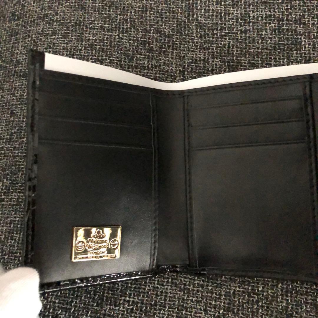 Vivienne Westwood ブラック三つ折り財布 エナメル