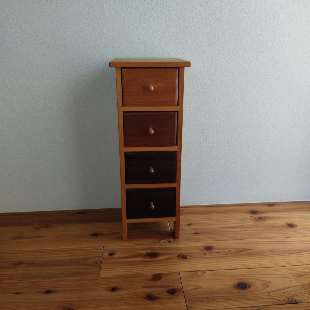 木製4段引き出しミニチェスト