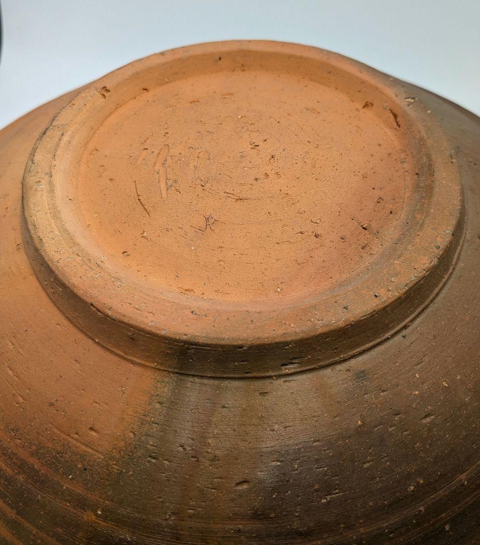 岡山県重要無形文化財 伊勢崎満 備前焼 緋襷皿 共箱栞 直径30cm 食器 盛皿