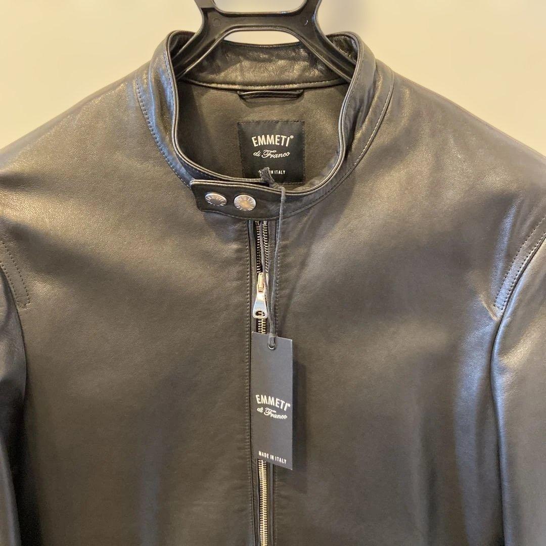EMMETI エンメティ　アッカ　黒　46 シングルライダースジャケット