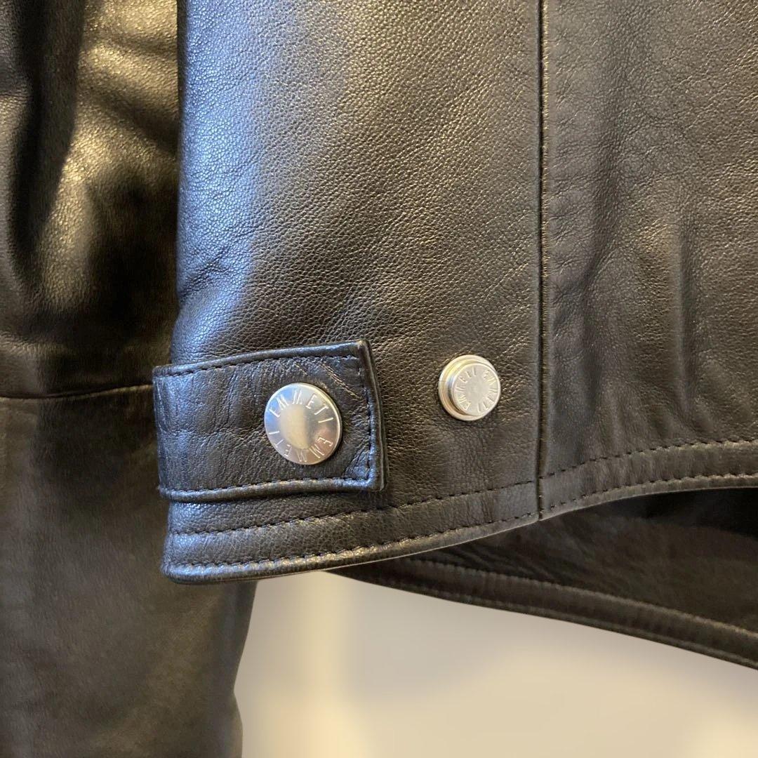 EMMETI エンメティ　アッカ　黒　46 シングルライダースジャケット