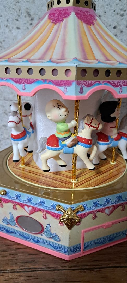 スヌーピー 陶器 吉徳 オルゴール カセット メリーゴーランド ブリキ
