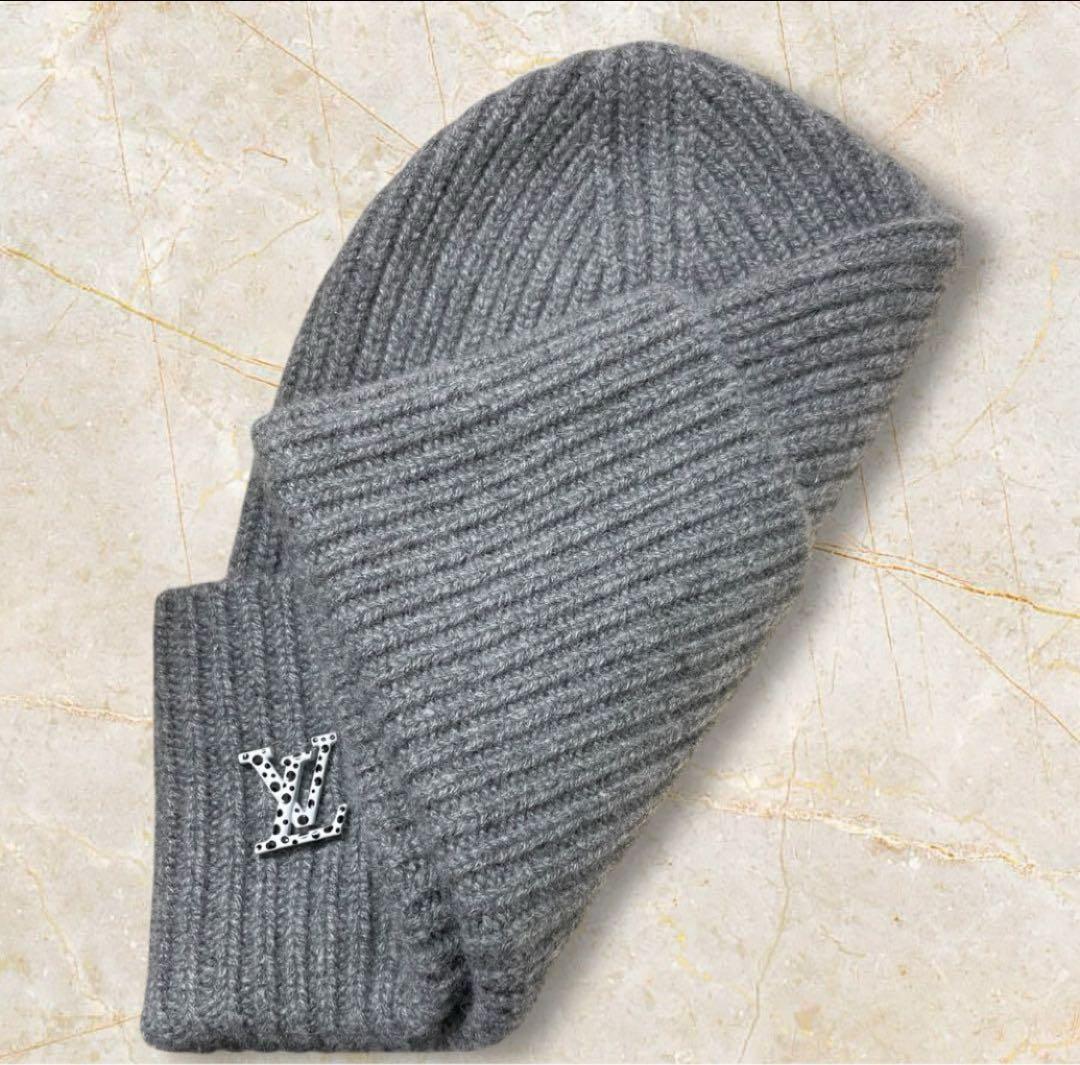 taka☆ルイ・ヴィトン ビーニー グレー ノモグラム　草間彌生コラボ