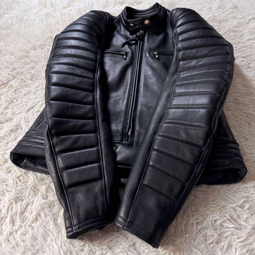 極美品/希少モデル✨KADOYA ライダースジャケット　ブラック　牛革　レザー