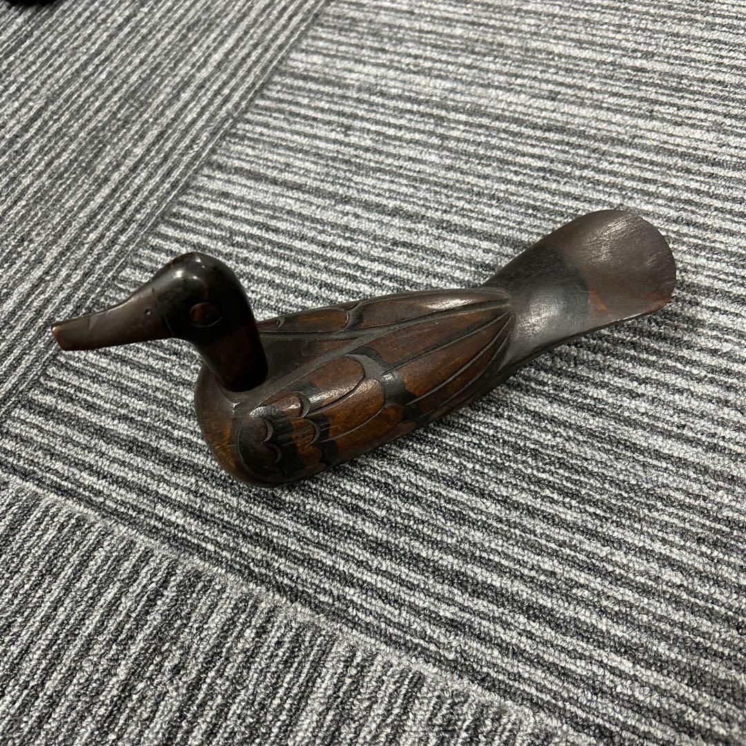 朝鮮美術 李朝 木雁 置物 デコイ