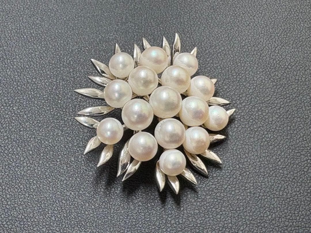 美品TASAKI タサキ　パールブローチ SV 10.9g 約5.4-6.7mm