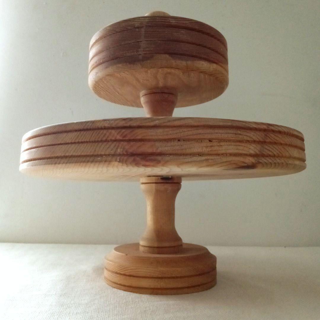 木製2段トレー スウェーデン ハンドメイド 北欧 ヴィンテージ