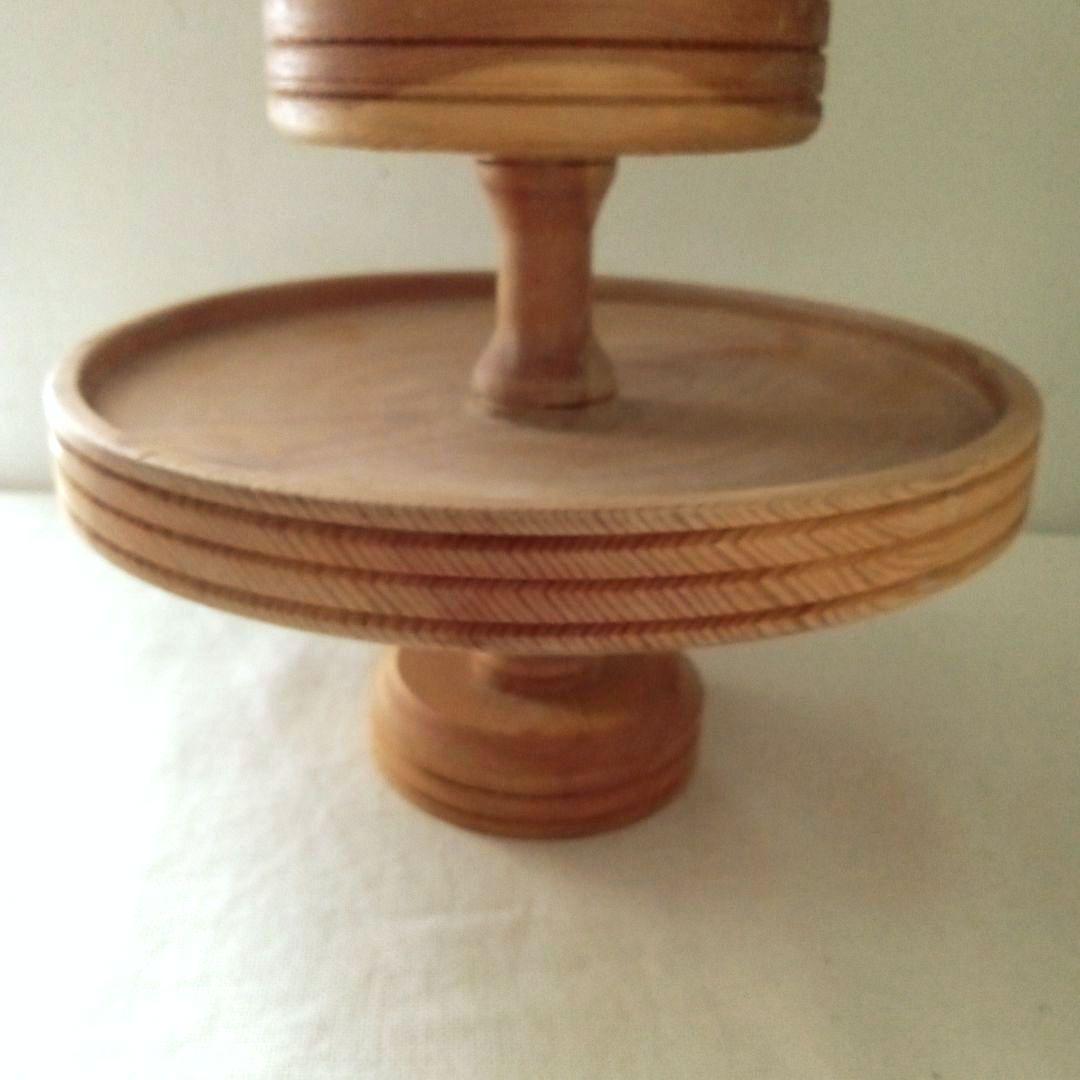 木製2段トレー スウェーデン ハンドメイド 北欧 ヴィンテージ